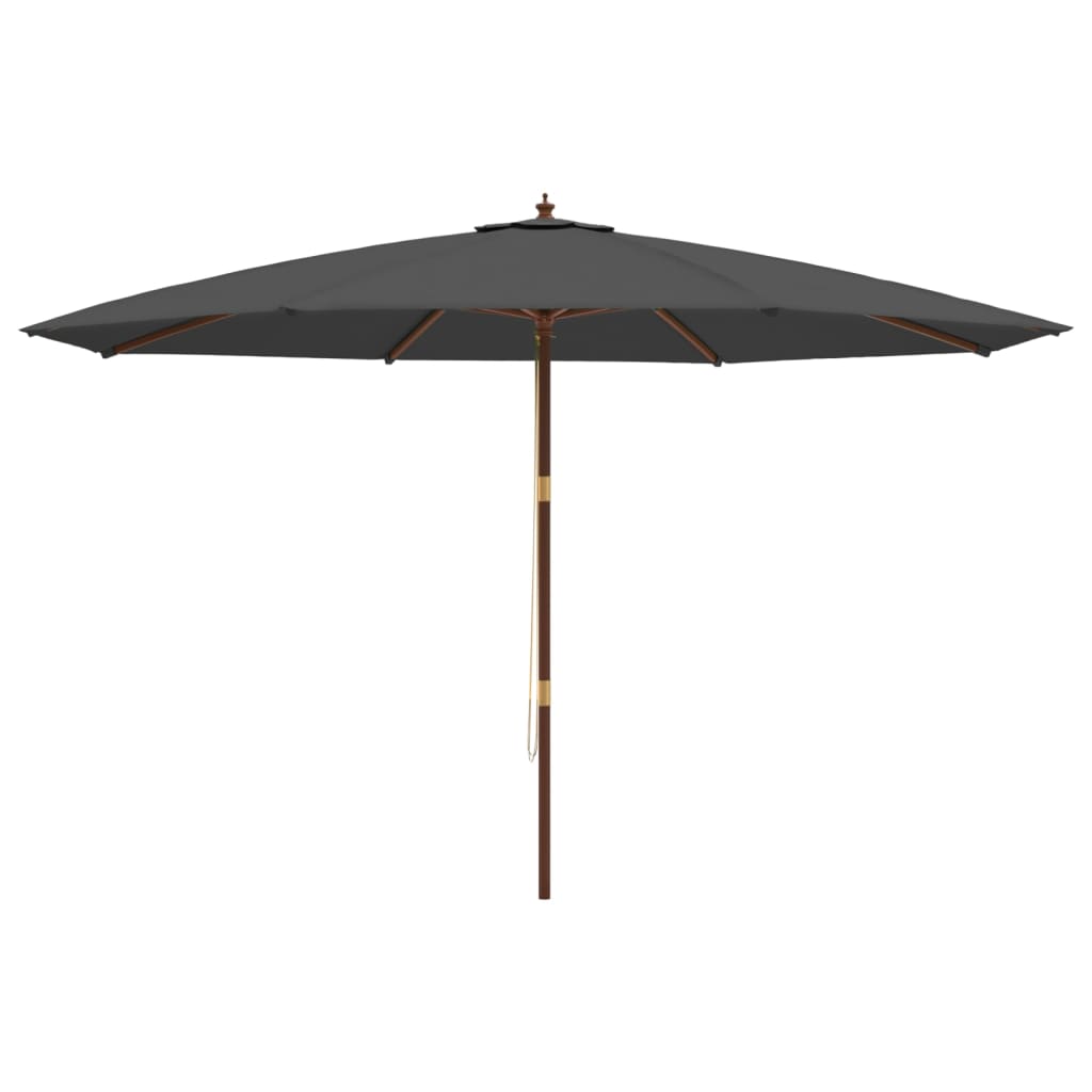 vidaXL Parasol ogrodowy na drewnianym słupku, antracytowy, 400x273 cm