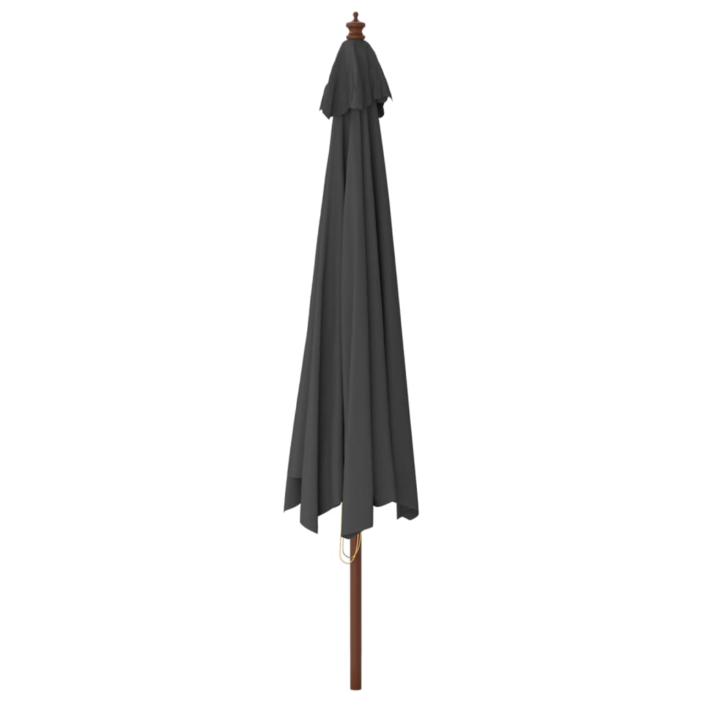 vidaXL Parasol ogrodowy na drewnianym słupku, antracytowy, 400x273 cm