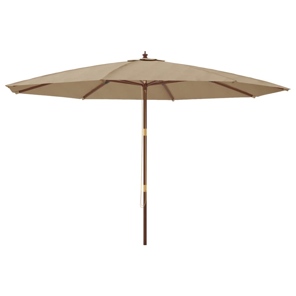 vidaXL Parasol ogrodowy na drewnianym słupku, taupe, 400x273 cm
