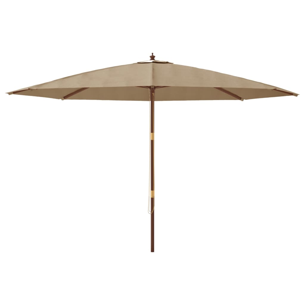 vidaXL Parasol ogrodowy na drewnianym słupku, taupe, 400x273 cm