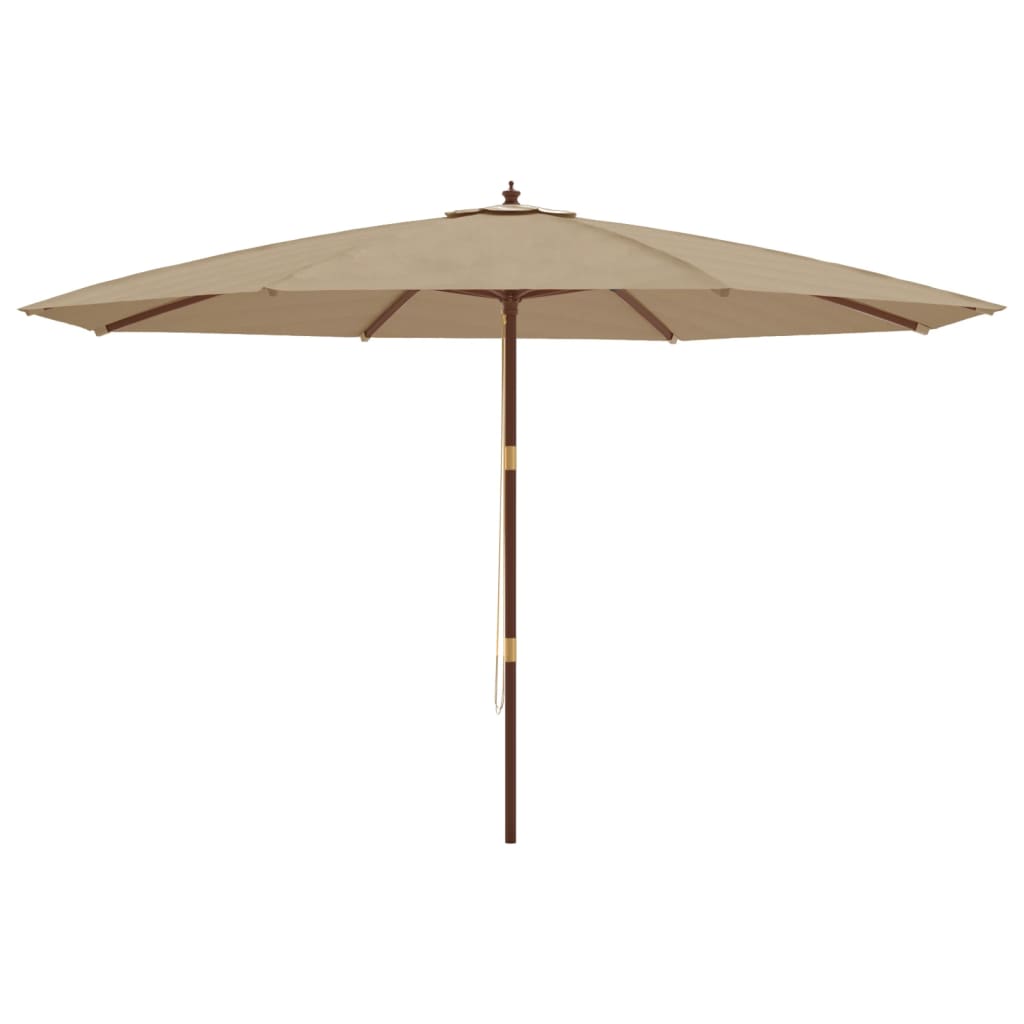 vidaXL Parasol ogrodowy na drewnianym słupku, taupe, 400x273 cm