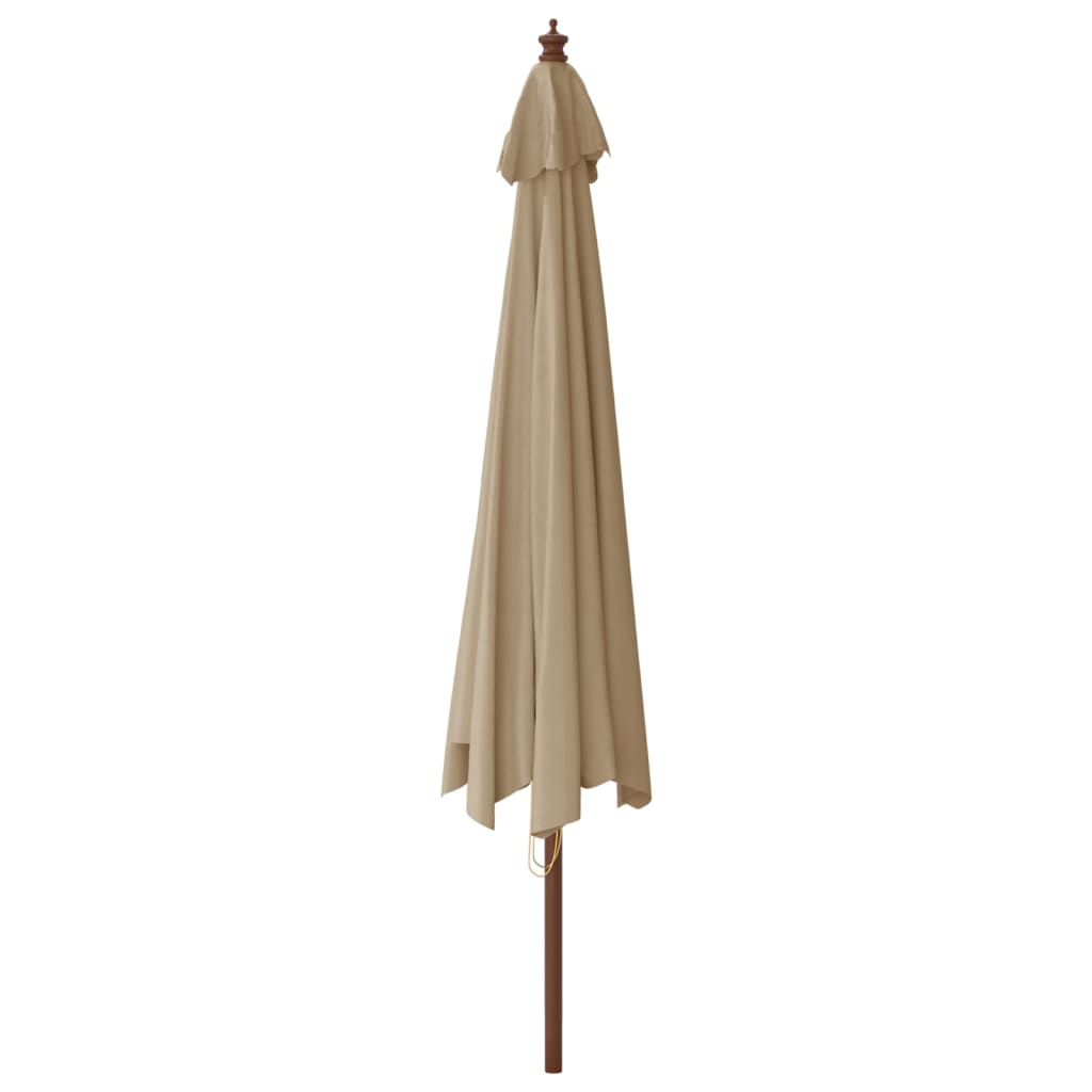 vidaXL Parasol ogrodowy na drewnianym słupku, taupe, 400x273 cm