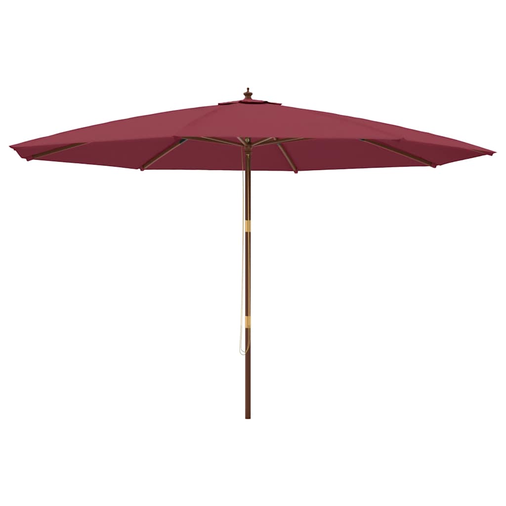 vidaXL Parasol ogrodowy na drewnianym słupku, bordowy, 400x273 cm