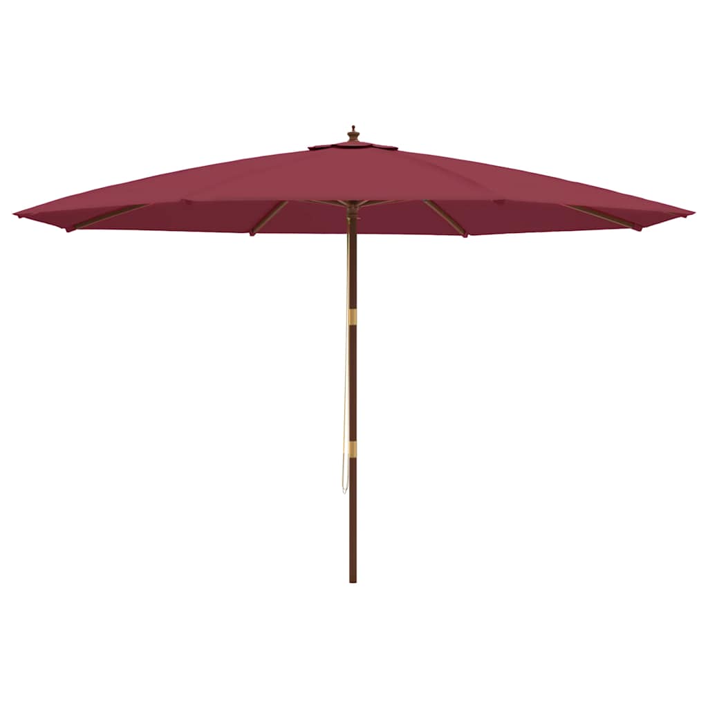 vidaXL Parasol ogrodowy na drewnianym słupku, bordowy, 400x273 cm