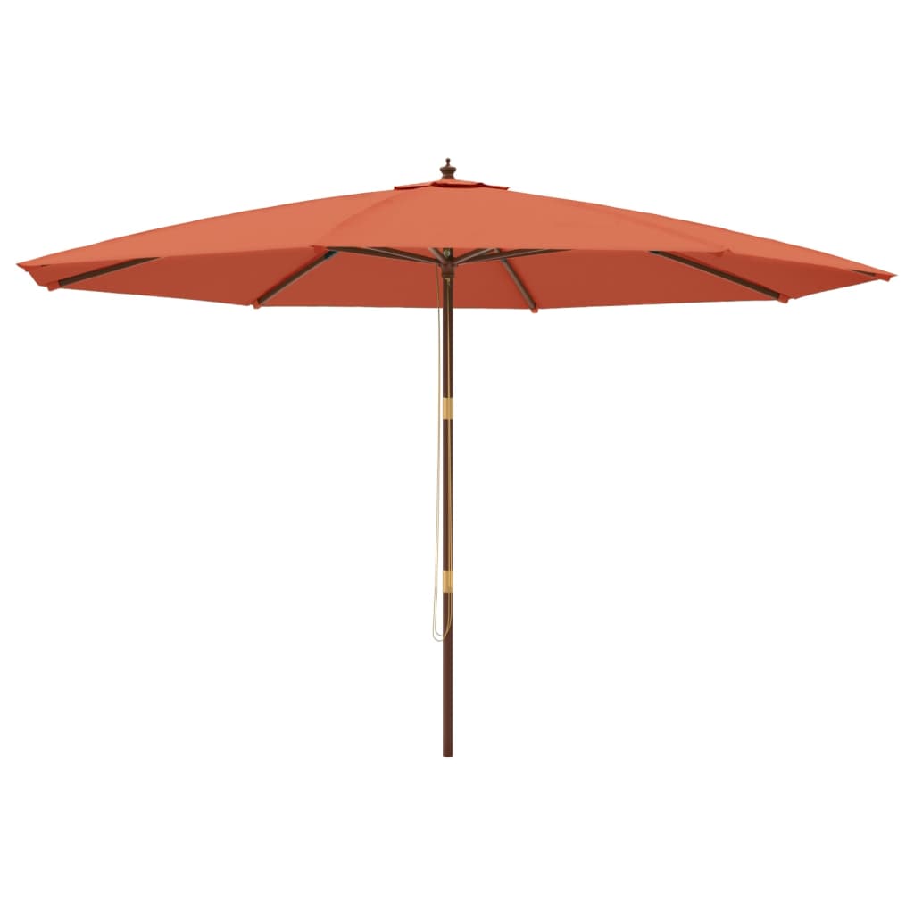 vidaXL Parasol ogrodowy na drewnianym słupku, terakotowy, 400x273 cm