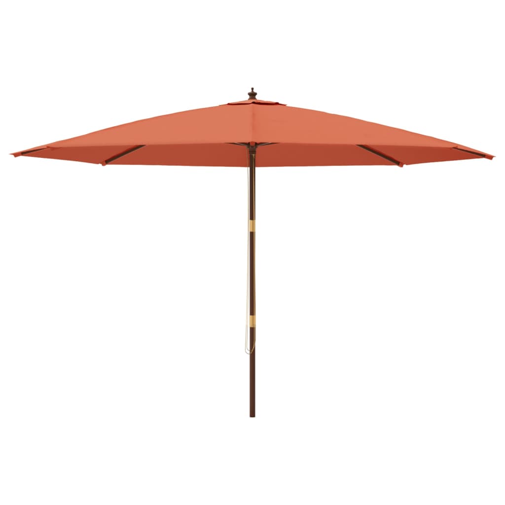 vidaXL Parasol ogrodowy na drewnianym słupku, terakotowy, 400x273 cm