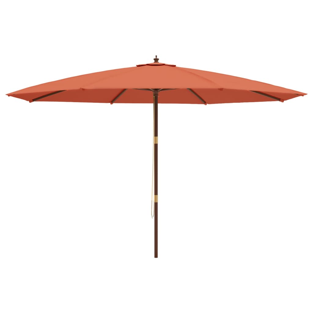 vidaXL Parasol ogrodowy na drewnianym słupku, terakotowy, 400x273 cm