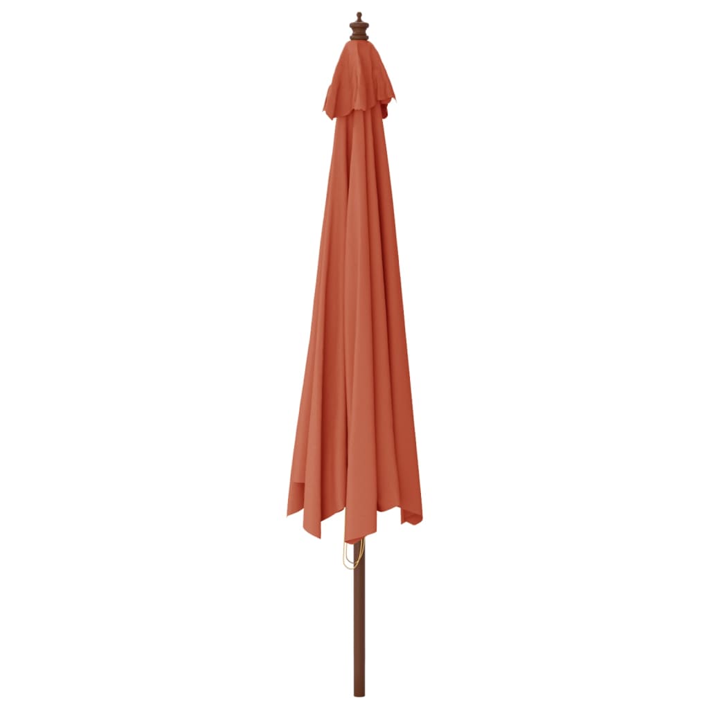 vidaXL Parasol ogrodowy na drewnianym słupku, terakotowy, 400x273 cm