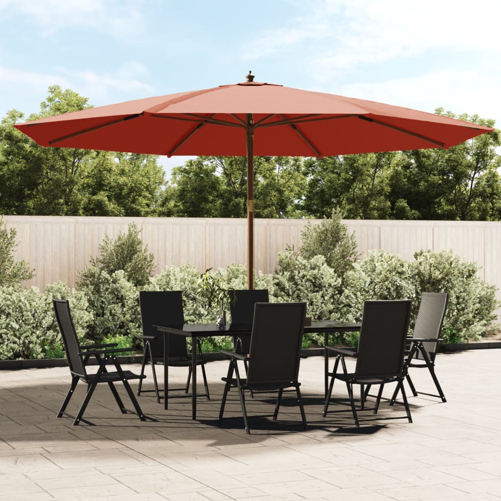 vidaXL Parasol ogrodowy na drewnianym słupku, terakotowy, 400x273 cm