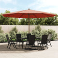 vidaXL Parasol ogrodowy na drewnianym słupku, terakotowy, 400x273 cm