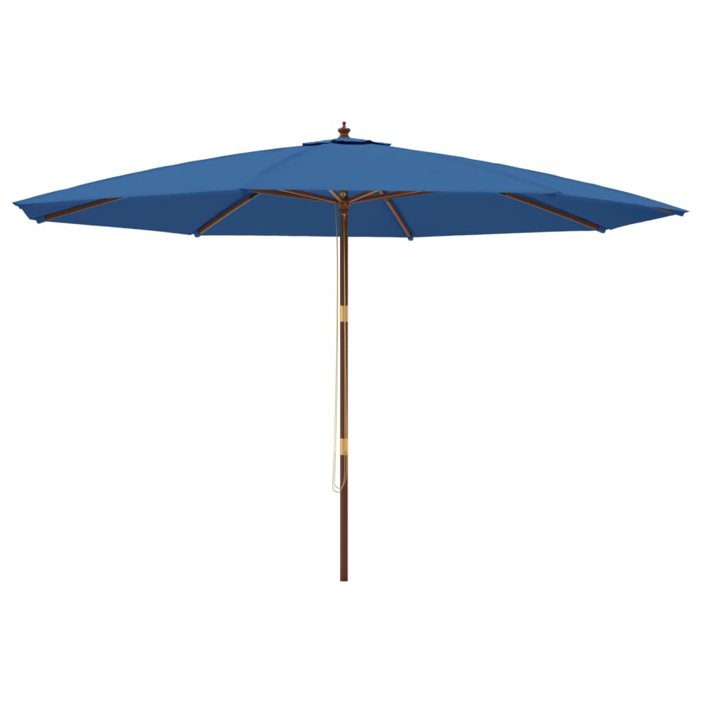 vidaXL Parasol ogrodowy na drewnianym słupku, lazurowy, 400x273 cm