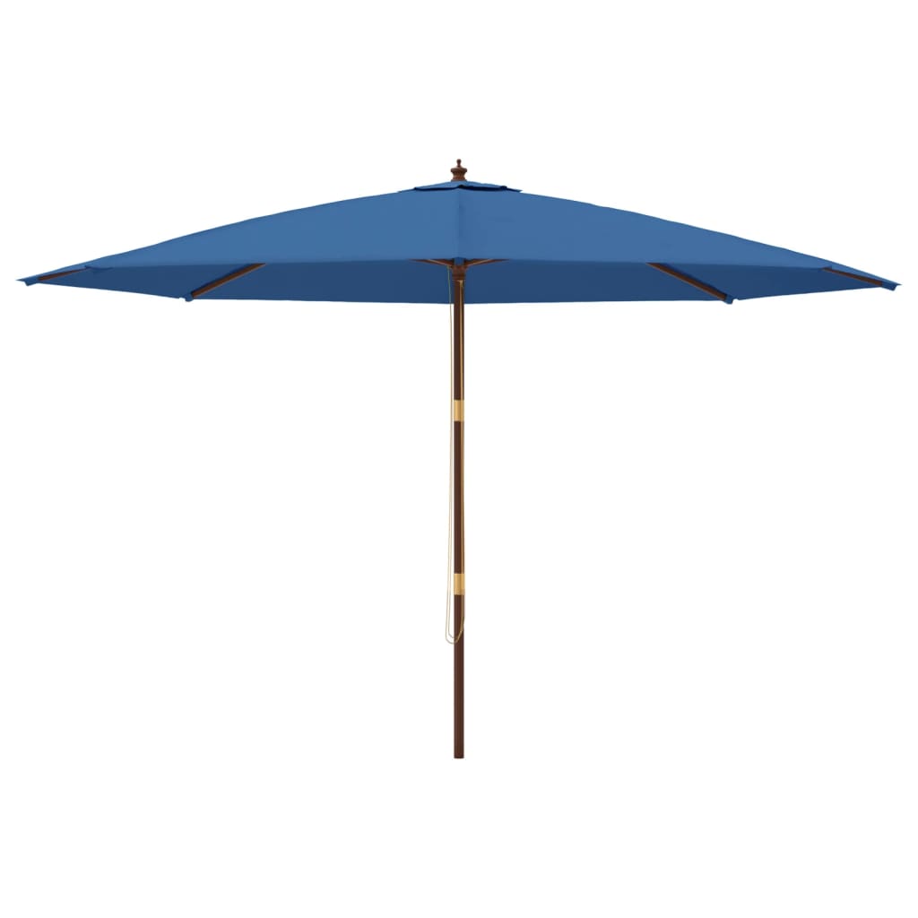 vidaXL Parasol ogrodowy na drewnianym słupku, lazurowy, 400x273 cm