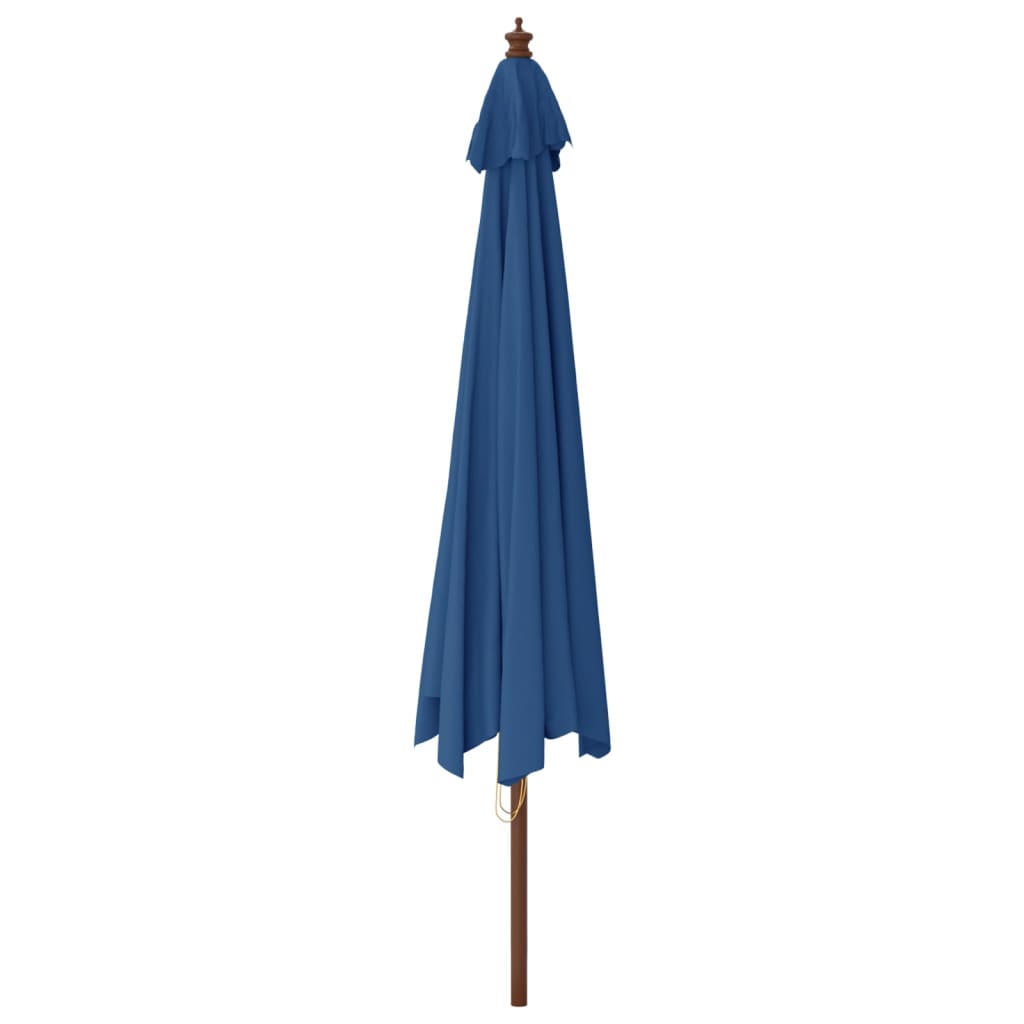 vidaXL Parasol ogrodowy na drewnianym słupku, lazurowy, 400x273 cm