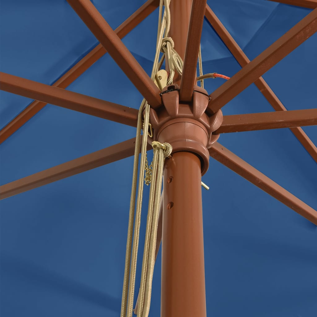 vidaXL Parasol ogrodowy na drewnianym słupku, lazurowy, 400x273 cm