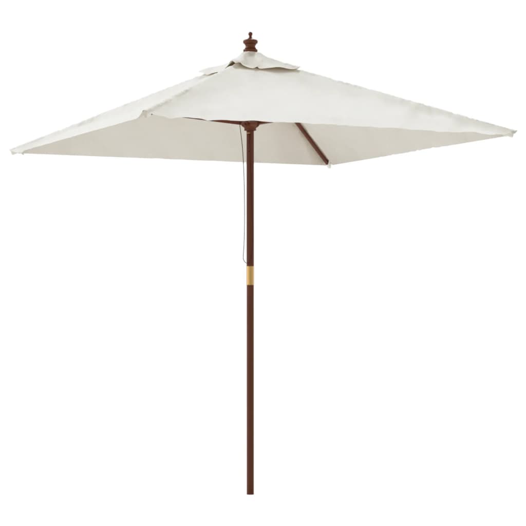 vidaXL Parasol ogrodowy na drewnianym słupku, piaskowy, 198x198x231 cm