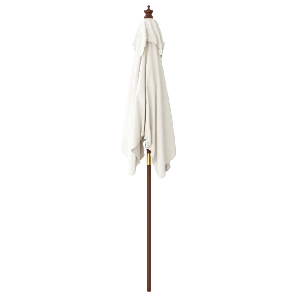 vidaXL Parasol ogrodowy na drewnianym słupku, piaskowy, 198x198x231 cm