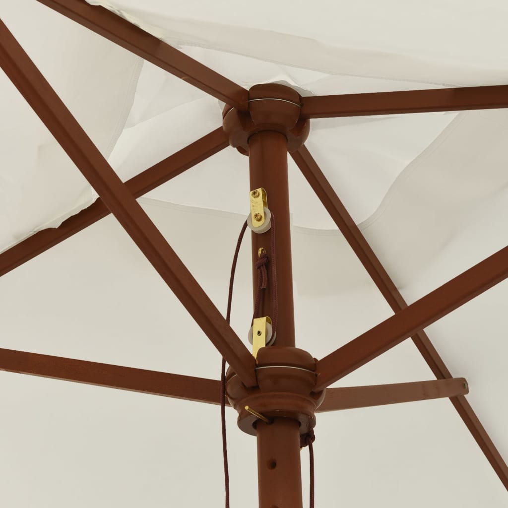 vidaXL Parasol ogrodowy na drewnianym słupku, piaskowy, 198x198x231 cm