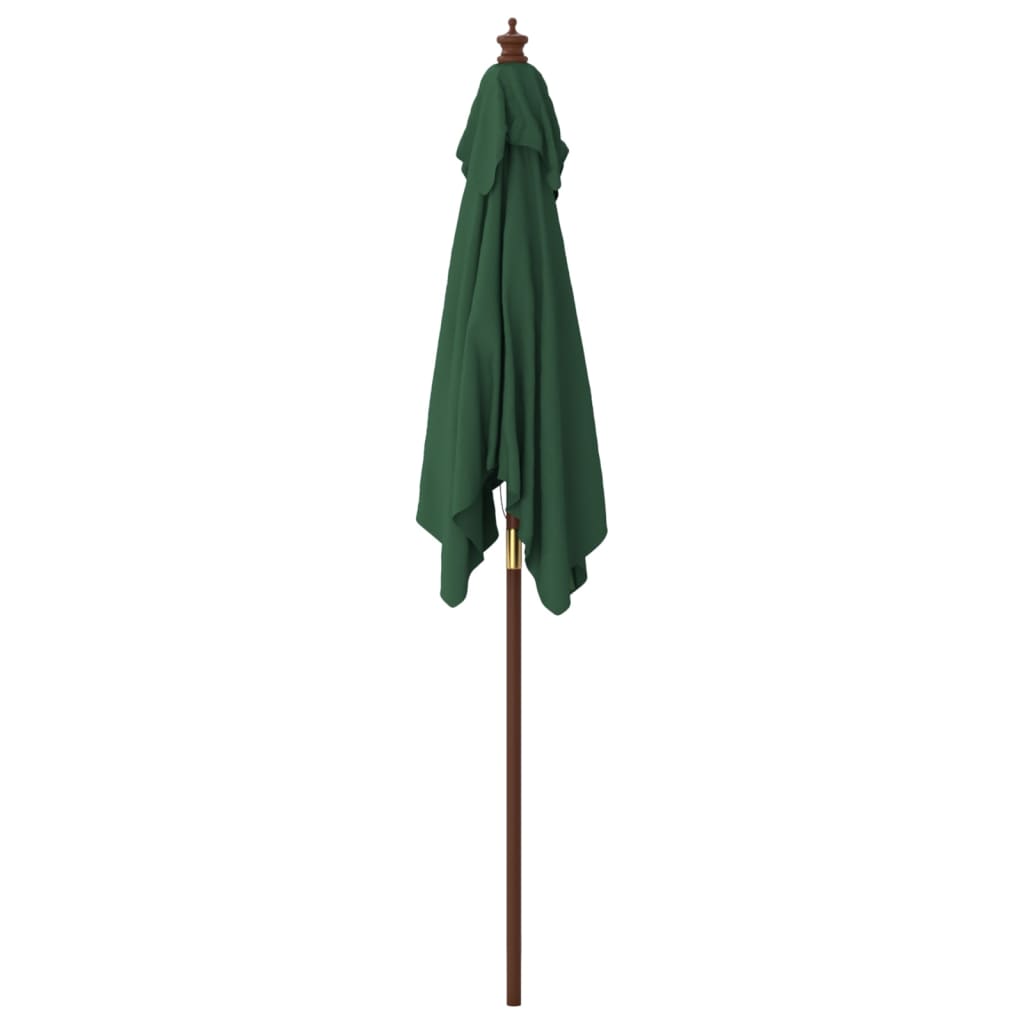 vidaXL Parasol ogrodowy na drewnianym słupku, zielony, 198x198x231 cm