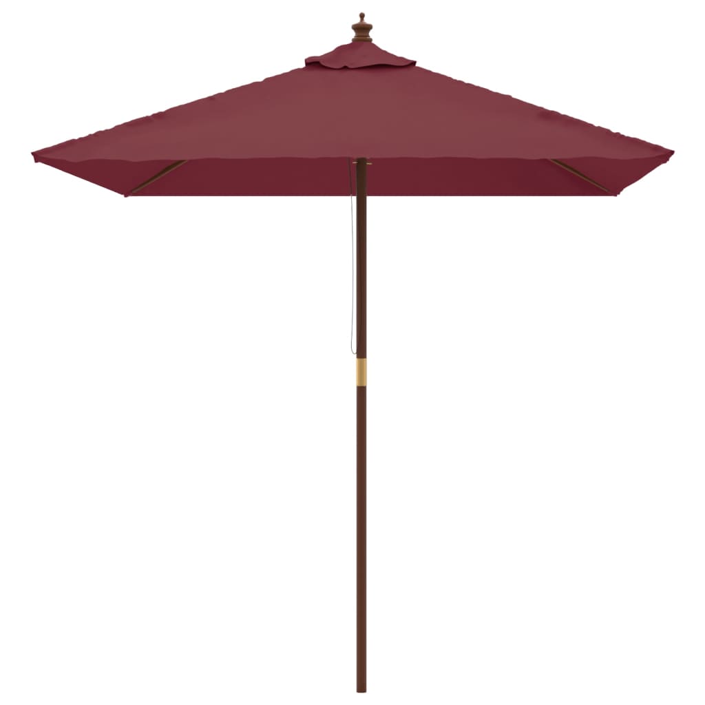 vidaXL Parasol ogrodowy na drewnianym słupku, bordowy, 198x198x231 cm