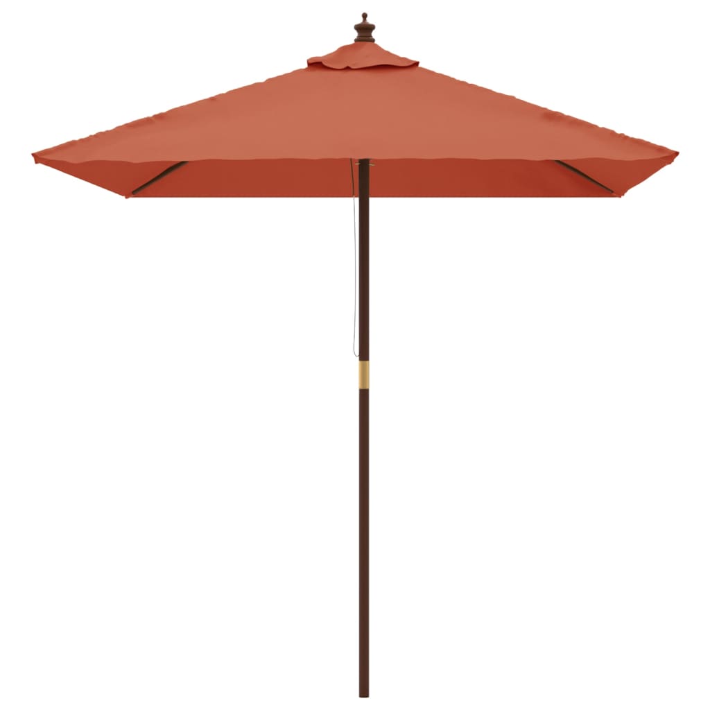 vidaXL Parasol ogrodowy na drewnianym słupku, terakota, 198x198x231 cm