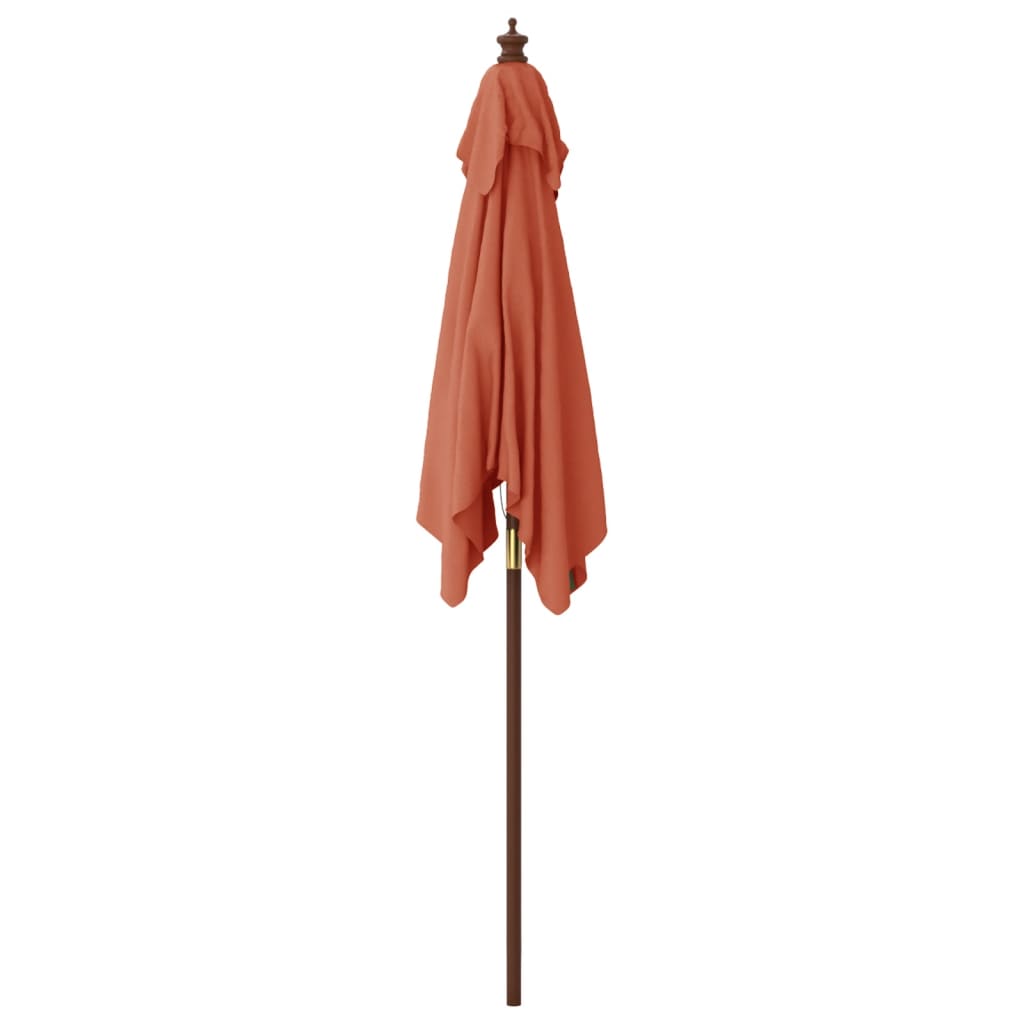 vidaXL Parasol ogrodowy na drewnianym słupku, terakota, 198x198x231 cm