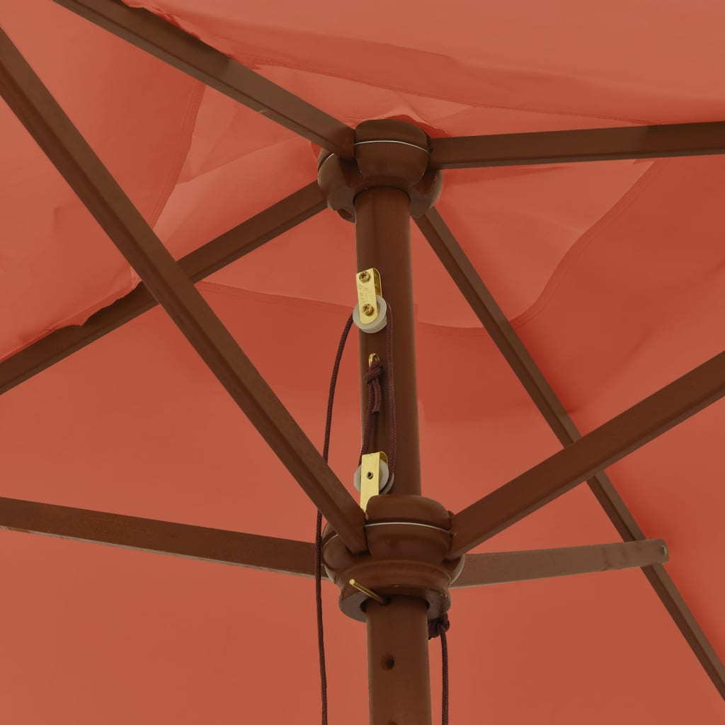 vidaXL Parasol ogrodowy na drewnianym słupku, terakota, 198x198x231 cm