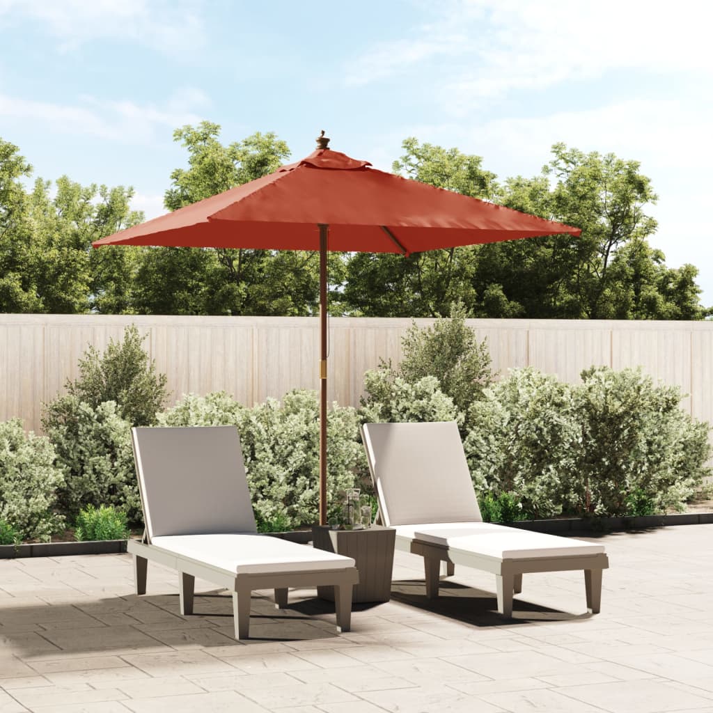 vidaXL Parasol ogrodowy na drewnianym słupku, terakota, 198x198x231 cm