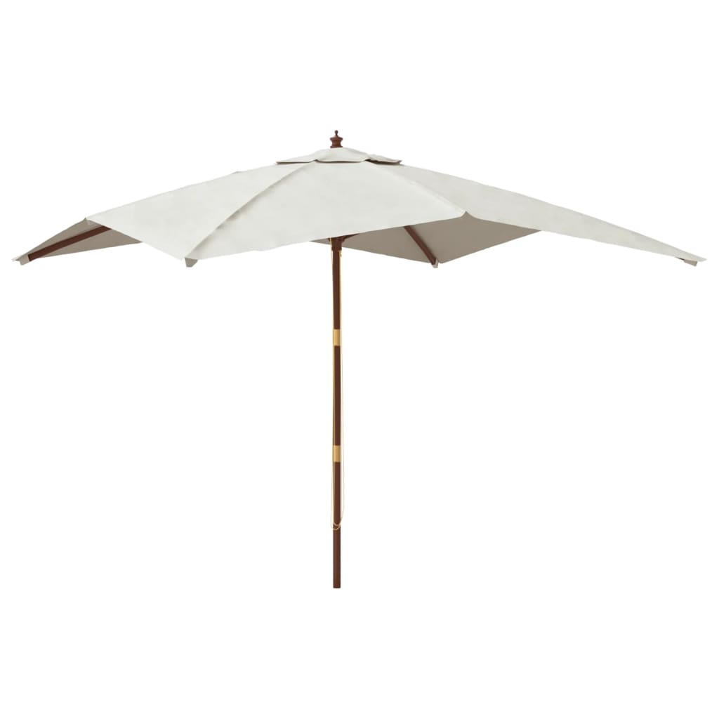 vidaXL Parasol ogrodowy na drewnianym słupku, piaskowy, 300x300x273 cm