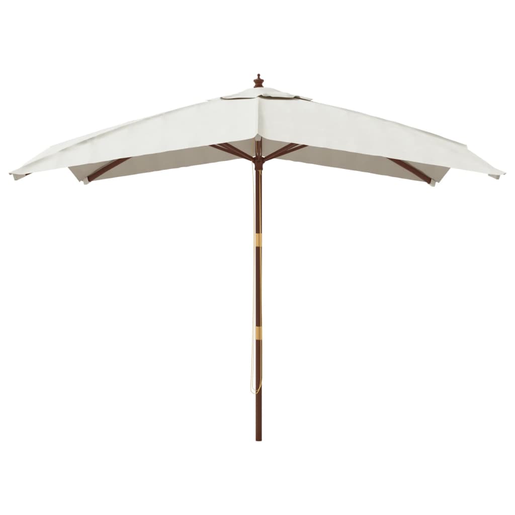vidaXL Parasol ogrodowy na drewnianym słupku, piaskowy, 300x300x273 cm