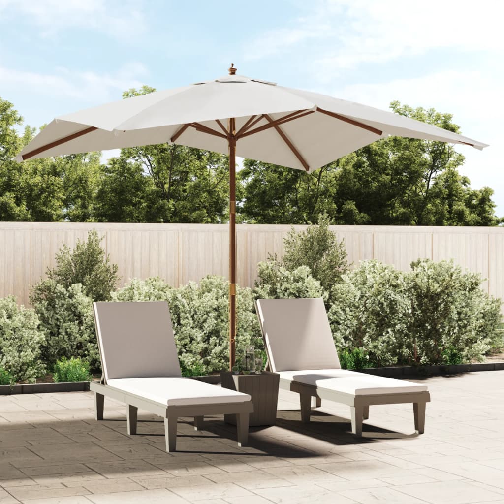 vidaXL Parasol ogrodowy na drewnianym słupku, piaskowy, 300x300x273 cm