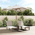 vidaXL Parasol ogrodowy na drewnianym słupku, piaskowy, 300x300x273 cm