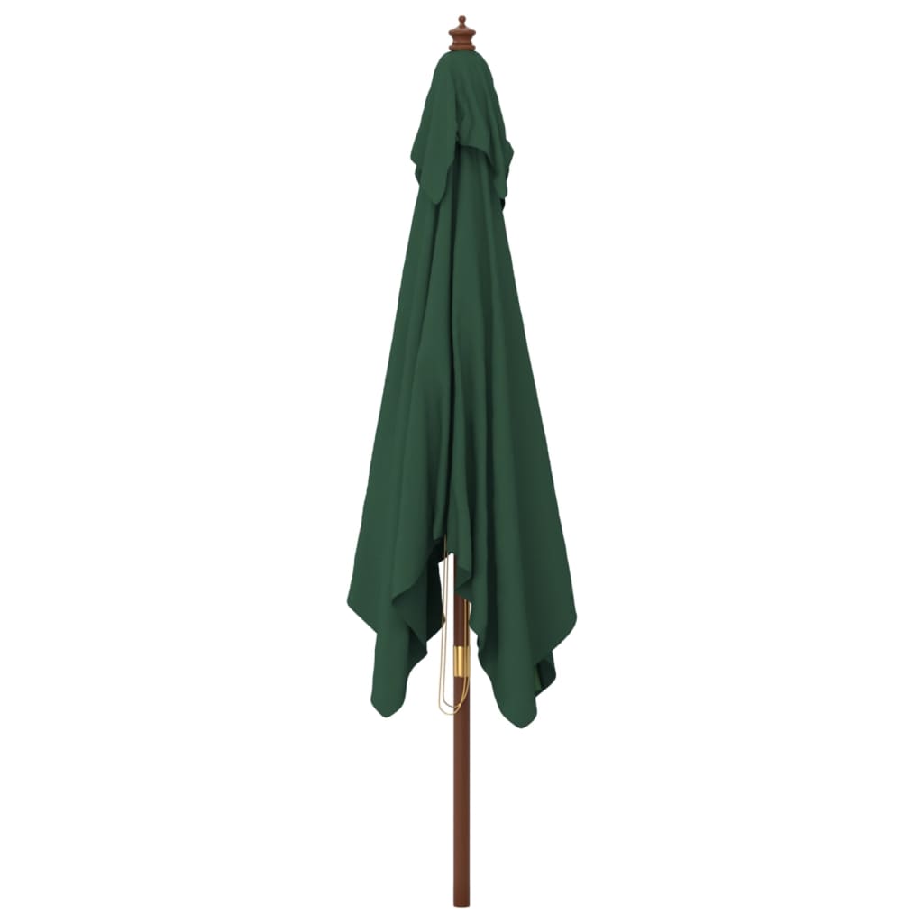vidaXL Parasol ogrodowy na drewnianym słupku, zielony, 300x300x273 cm