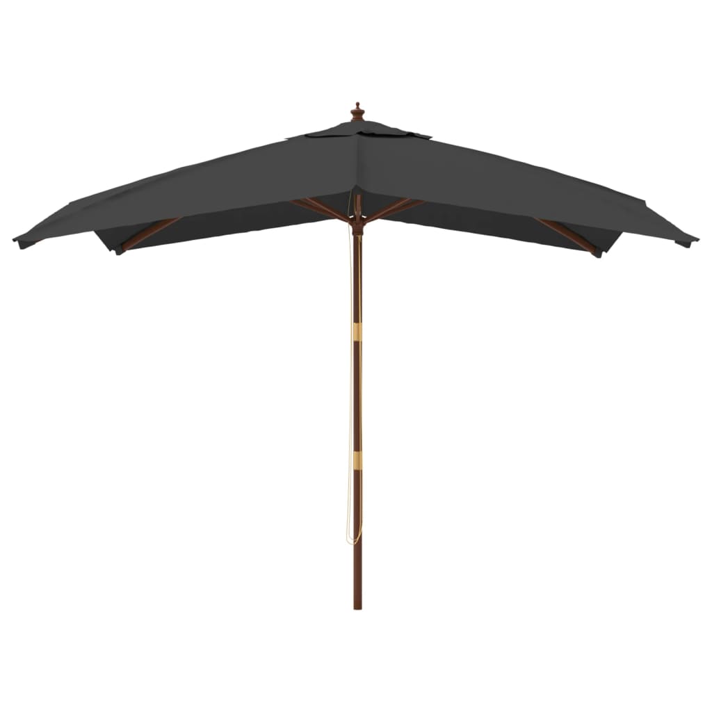 vidaXL Parasol ogrodowy na drewnianym słupku, antracyt, 300x300x273 cm