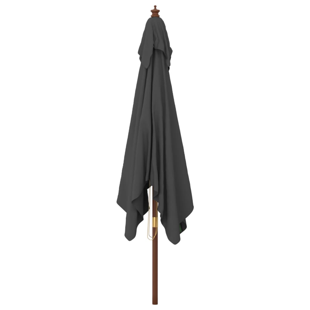 vidaXL Parasol ogrodowy na drewnianym słupku, antracyt, 300x300x273 cm