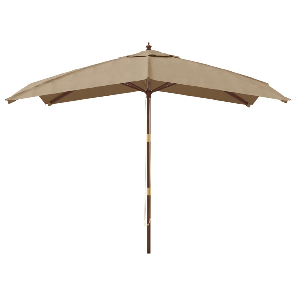 vidaXL Parasol ogrodowy na drewnianym słupku, taupe, 300x300x273 cm