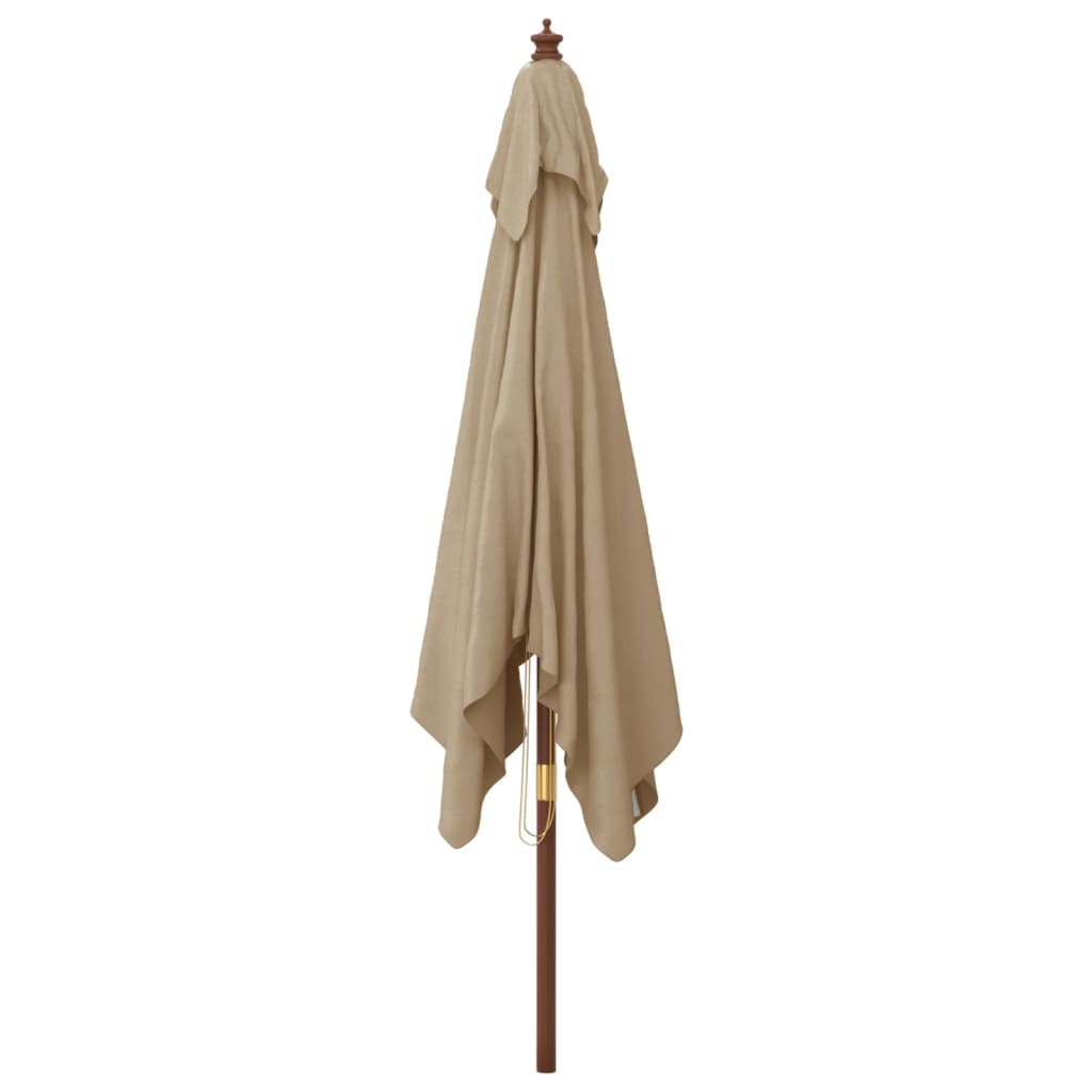 vidaXL Parasol ogrodowy na drewnianym słupku, taupe, 300x300x273 cm