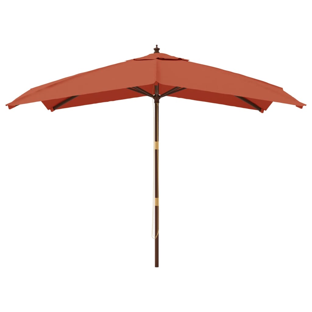 vidaXL Parasol ogrodowy na drewnianym słupku, terakota, 300x300x273 cm