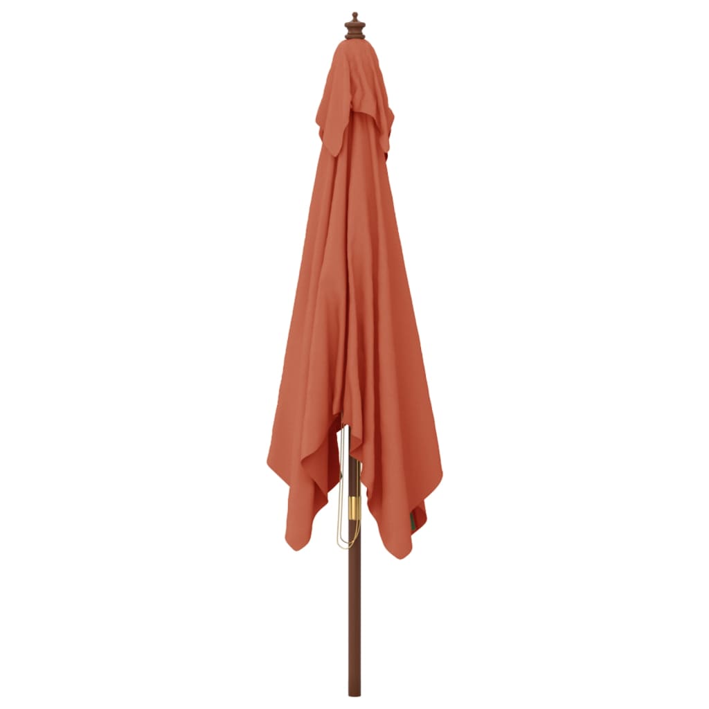 vidaXL Parasol ogrodowy na drewnianym słupku, terakota, 300x300x273 cm