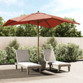 vidaXL Parasol ogrodowy na drewnianym słupku, terakota, 300x300x273 cm