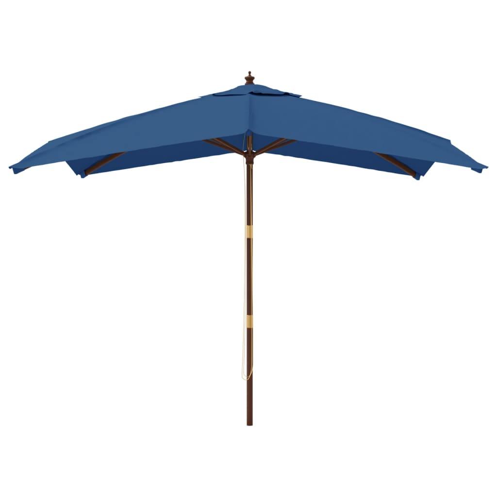 vidaXL Parasol ogrodowy na drewnianym słupku, lazurowy, 300x300x273 cm