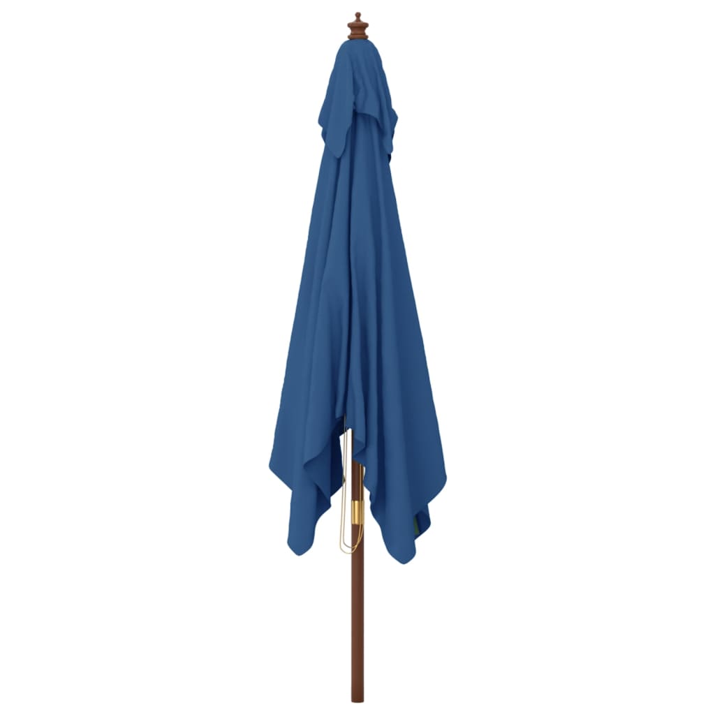 vidaXL Parasol ogrodowy na drewnianym słupku, lazurowy, 300x300x273 cm