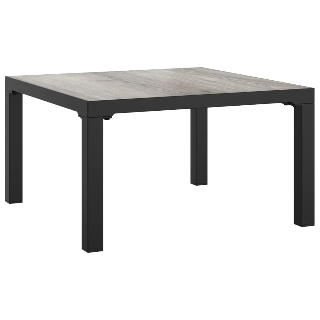 vidaXL Ogrodowy stolik kawowy, szary, 55x55x31 cm, DPC i stal