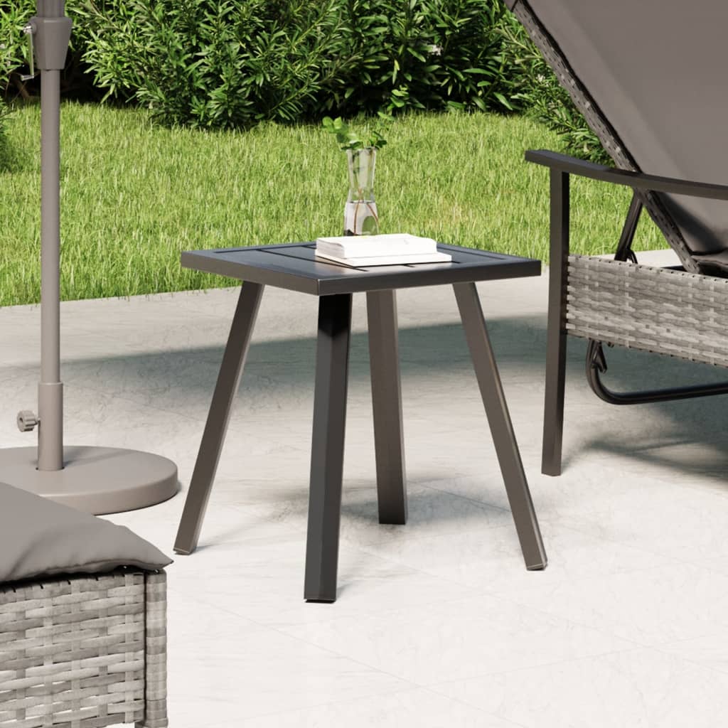 vidaXL Stolik ogrodowy, antracytowy, 34x34x38 cm, stal