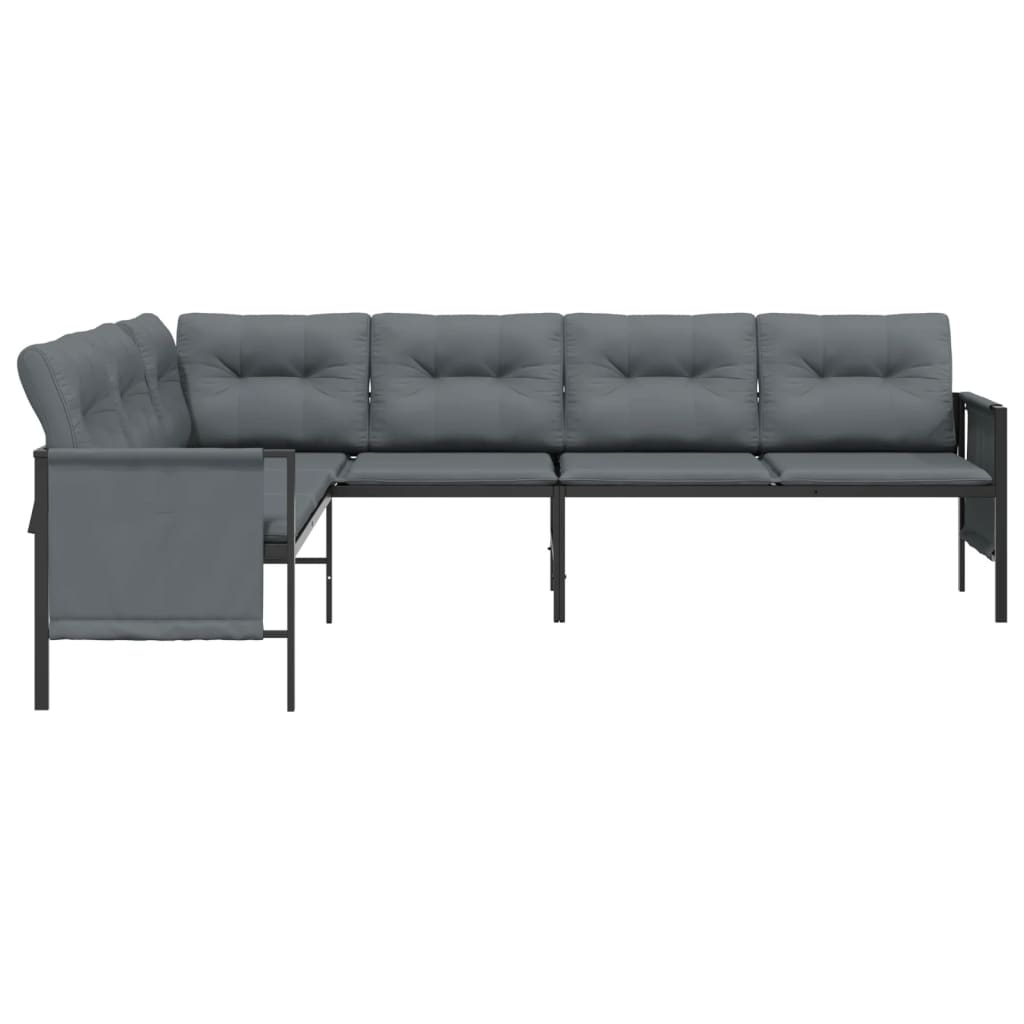 vidaXL Ogrodowa sofa narożna, antracytowa, stal i textilene
