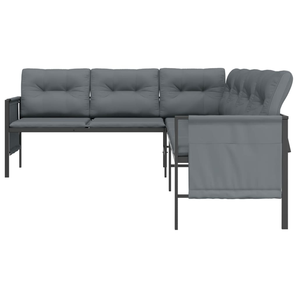 vidaXL Ogrodowa sofa narożna, antracytowa, stal i textilene