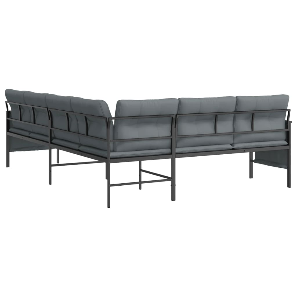 vidaXL Ogrodowa sofa narożna, antracytowa, stal i textilene