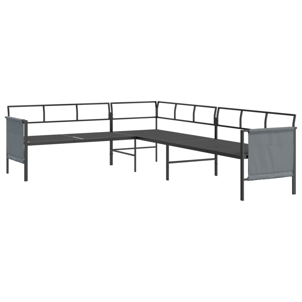 vidaXL Ogrodowa sofa narożna, antracytowa, stal i textilene