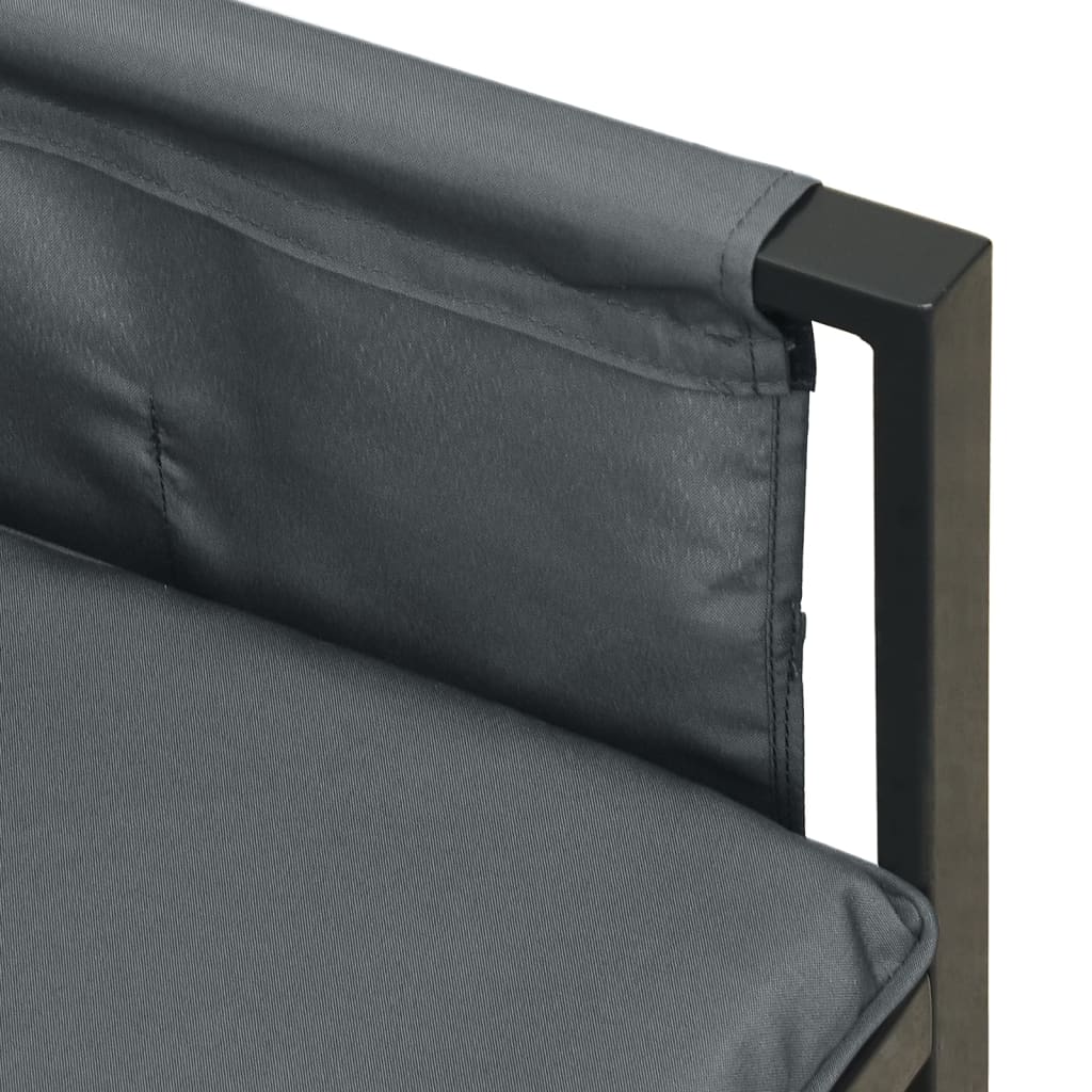vidaXL Ogrodowa sofa narożna, antracytowa, stal i textilene