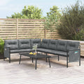 vidaXL Ogrodowa sofa narożna, antracytowa, stal i textilene