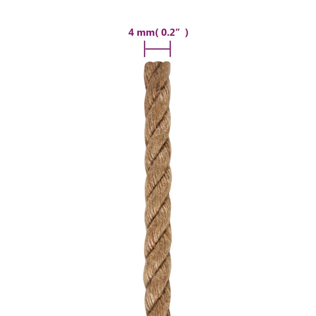 vidaXL Sznur jutowy, 50 m długości, 4 mm grubości